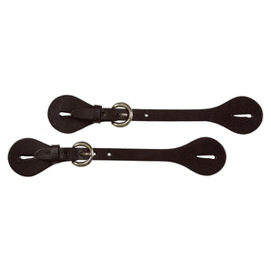 Black Leather Spur Straps