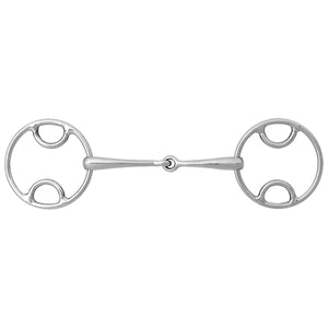 Korsteel Stainless Steel Jointed Beval Loose Ring Snaffle Bit
