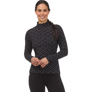 Kerrits® Stable Temp Merino Wool Quarter Zip Quadrille Print Shirt