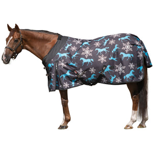 StormShield® Classic II Contour Collar Horses and Snowflakes 220g Medium Weight Turnout Blanket