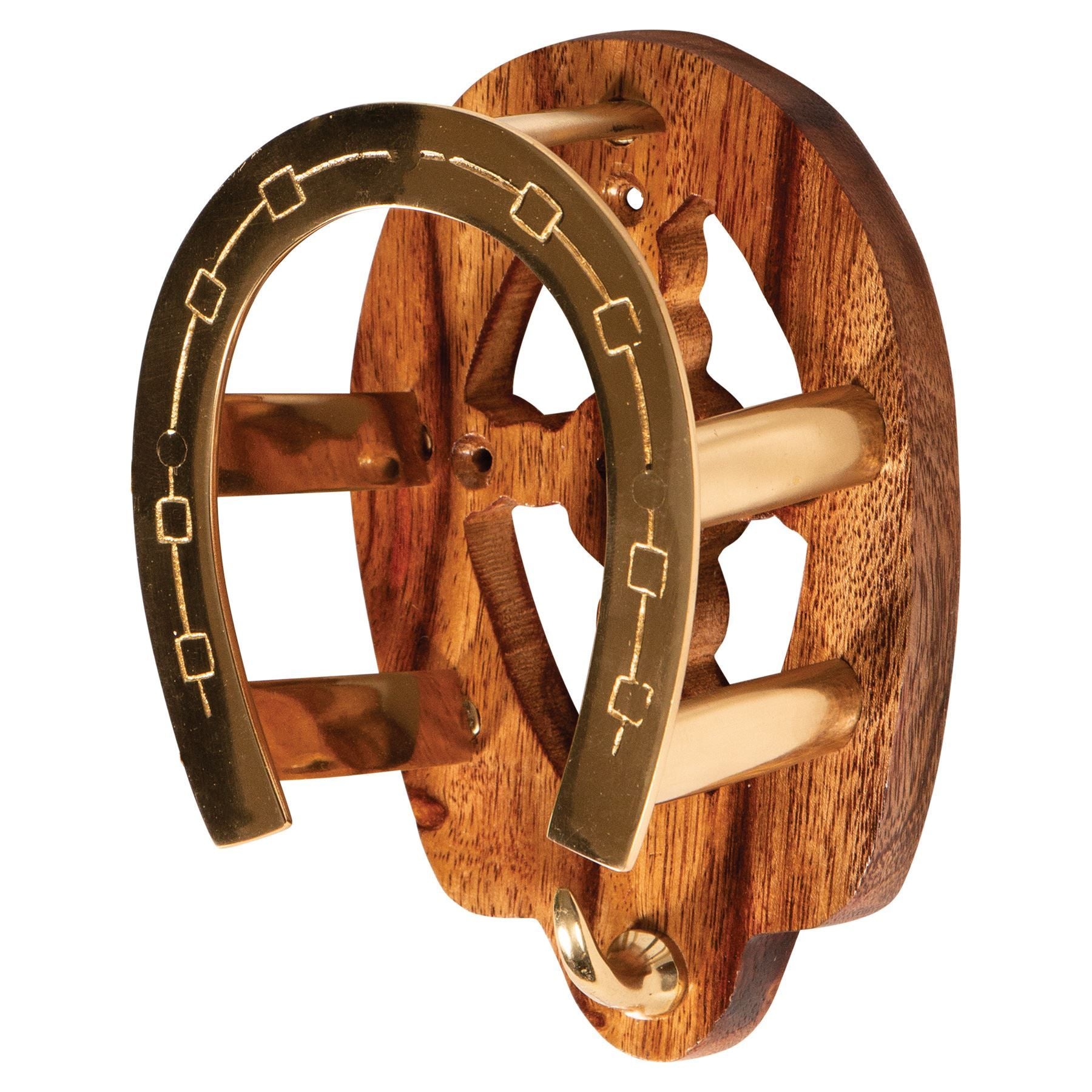Berlin Brass & Wood Fancy Horseshoe Bridle Hanger