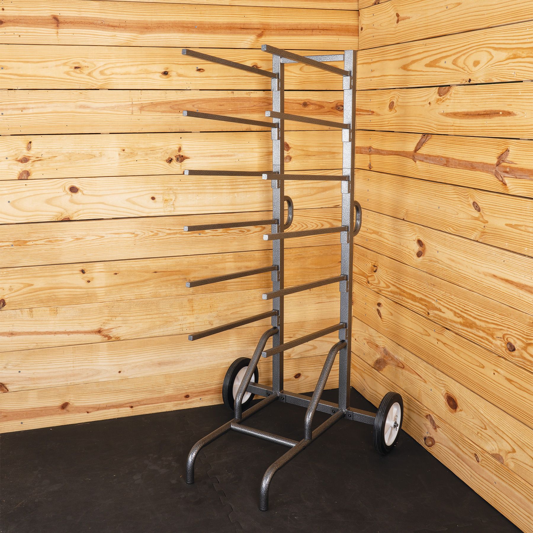 Easy-Up® Pro 12 Arm Portable Saddle Pad Rack on Wheels