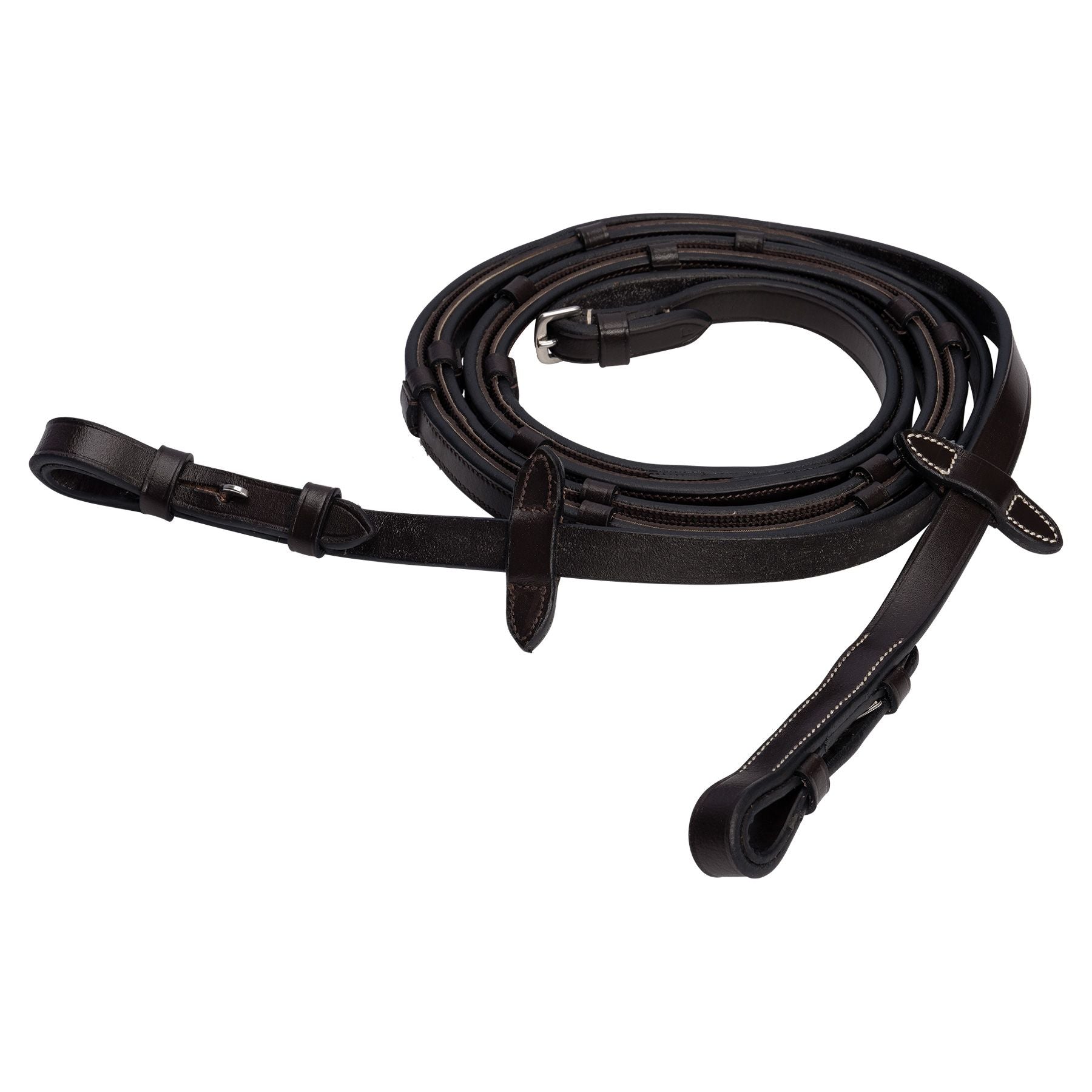 Schneiders® Rubber Lined Leather Grip Reins with Stoppers