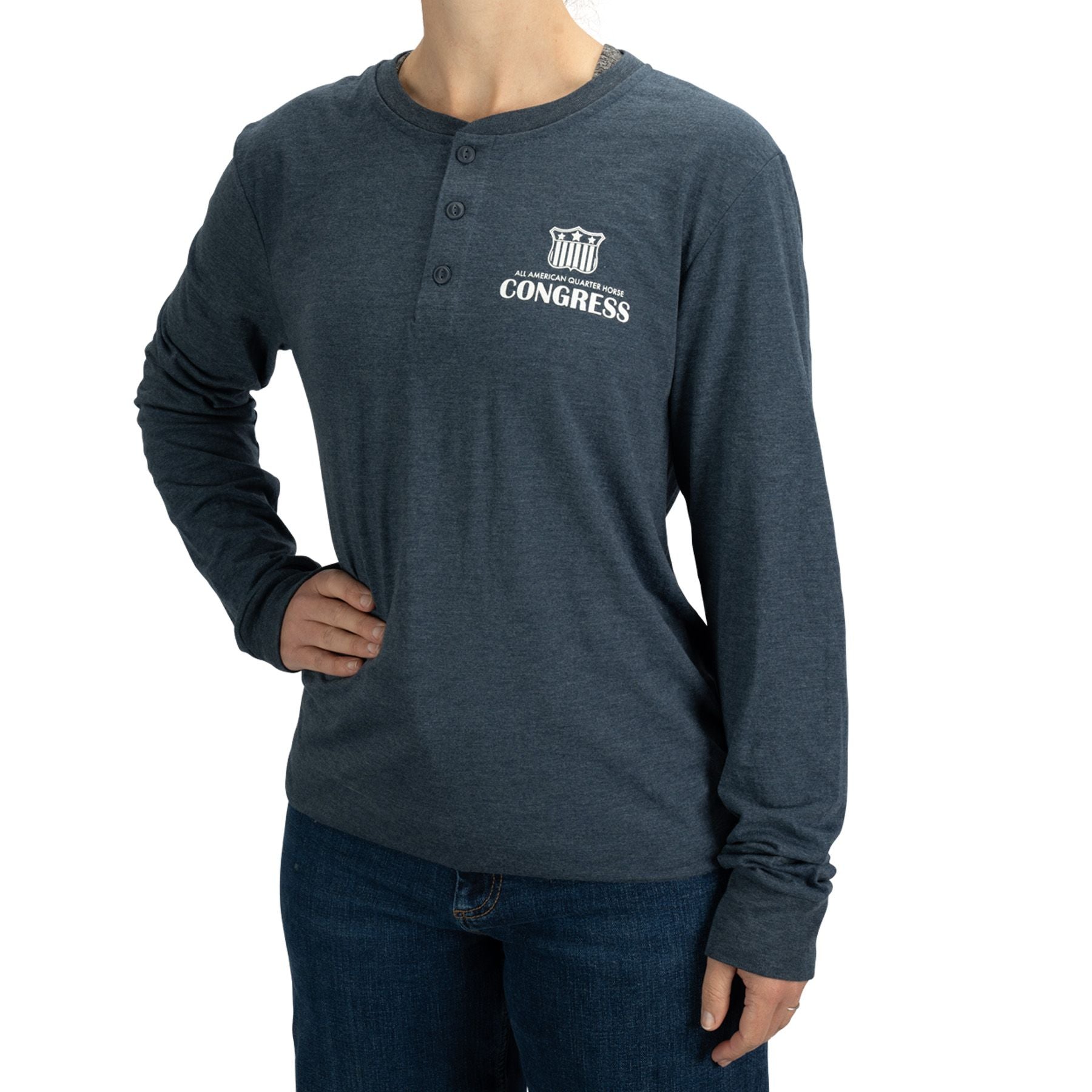 Quarter Horse Congress Henley Long Sleeve Shirt