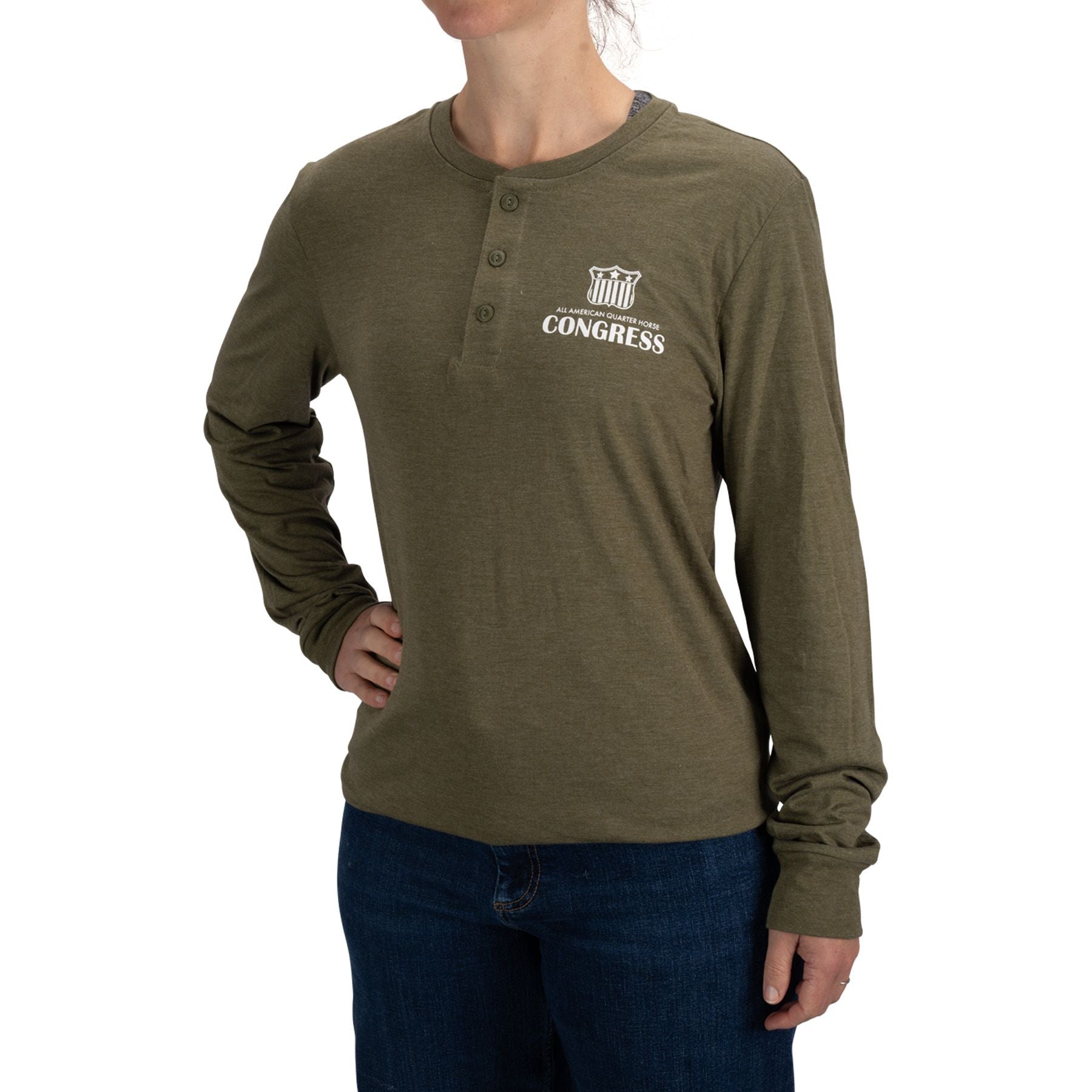 Quarter Horse Congress Henley Long Sleeve Shirt