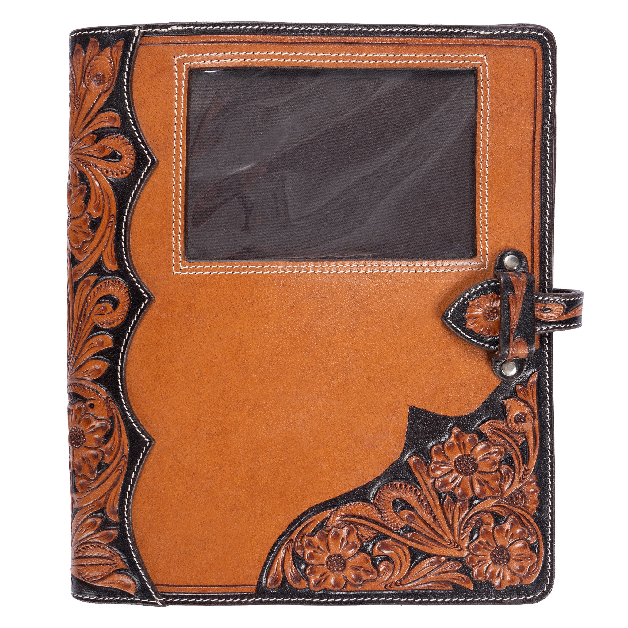 Schneiders® Tooled 3-Ring Binder Padfolio with Photo Window