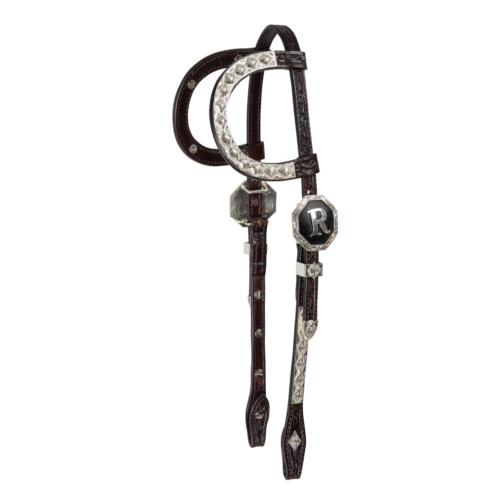 Billy Royal® Custom Initial Buckle Two-Ear Silver Show Headstall