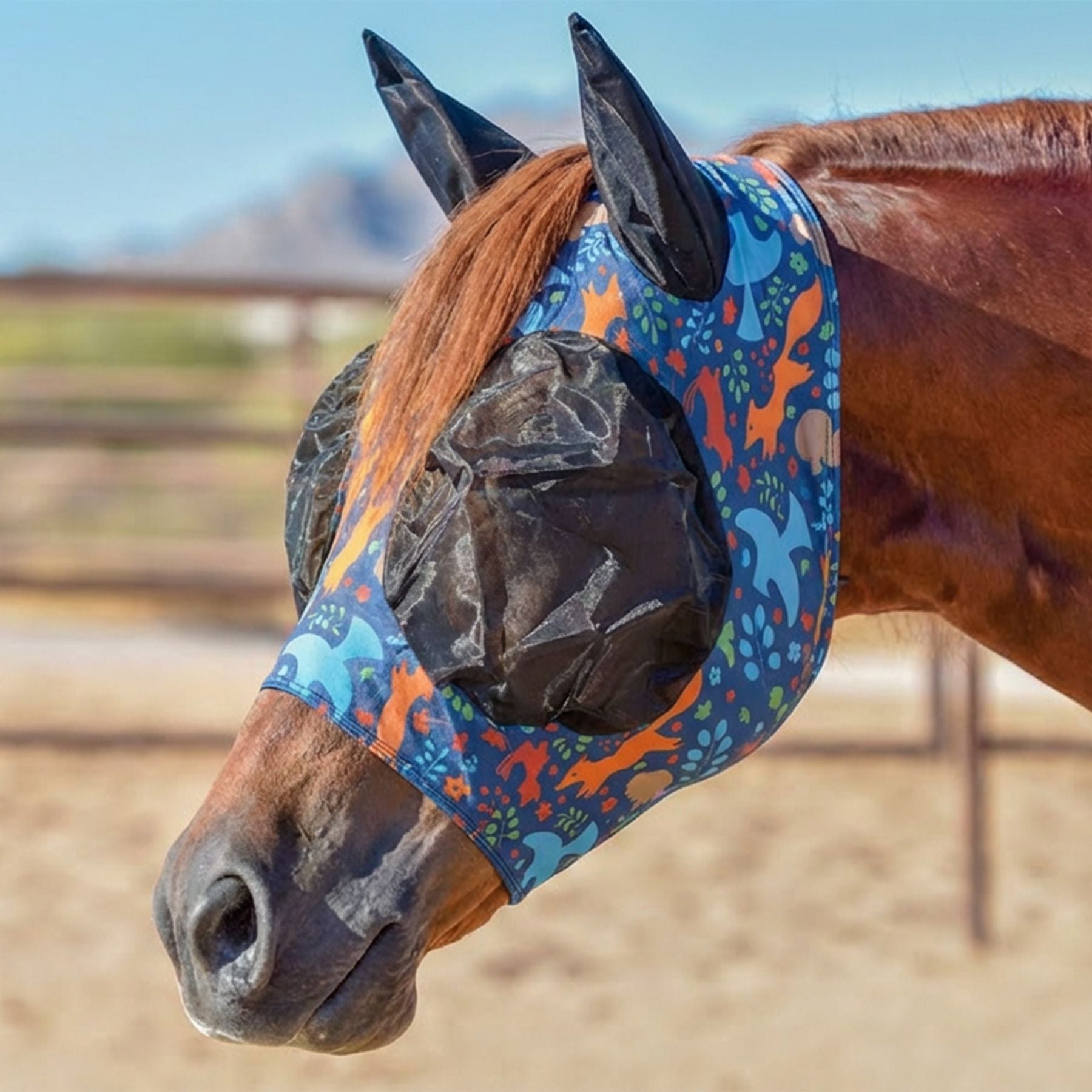 Schneiders® UltraFlex® Comfort Plus Bug Eye Woodland Pull-On Fly Mask with Forelock Saver